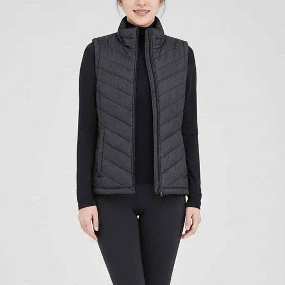 Columbia Women’s Omni-Heat Puffer Vest Gray Full Zip Size XS Polyester